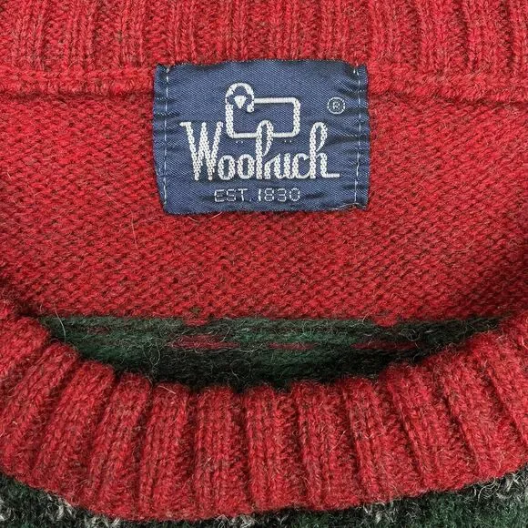 VTG Woolrich Mallard Duck Wool Sweater L Hunting Outdoor Crew Neck Pullover 80s